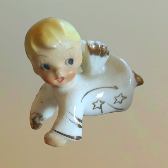 BEAUTIFUL VINTAGE PORCELAIN ANGLE NAPKIN HOLDER & CANDLE HUGGERS ~ COLLECTABLES - Picture 6 of 11